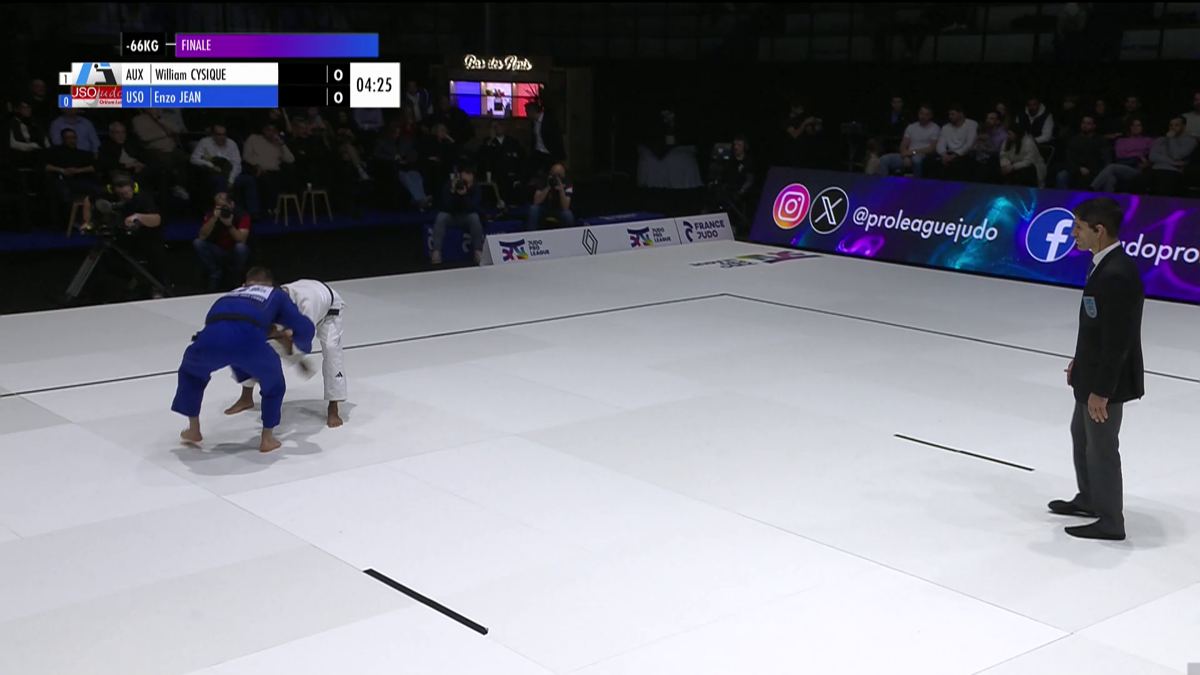 Scoring et cartouche judoka cohabitent sur la même image.