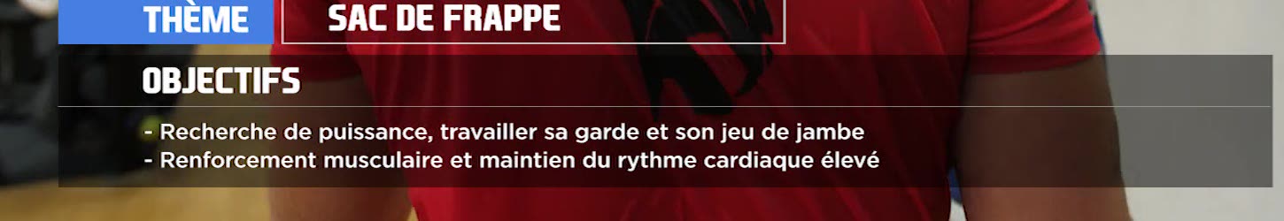 Sac de frappe. Un seul gabarit, trois contenus : c'est la répétition qui rend le panneau lisible en une seconde.